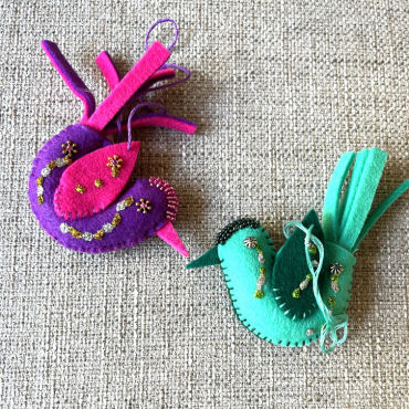 Beaded Bird Decorations Beaded Bird Decorations